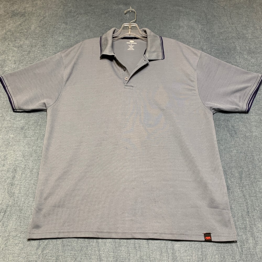 Red Rhino Polo Shirt Mens Large Gray Logo Golf Tennis Performance Sports Wear